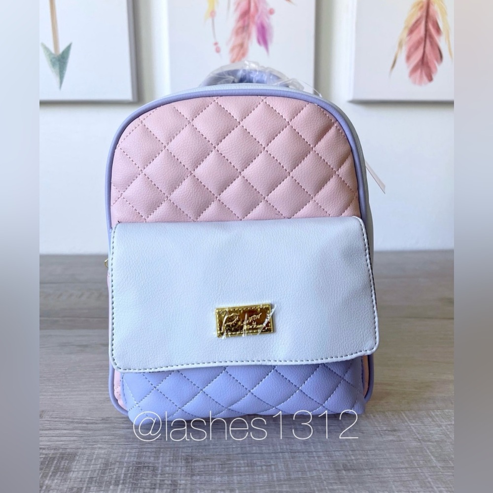 BETSEY JOHNSON Bag Lula Medium Backpack Purse - Pastel Rainbow LBLULA
